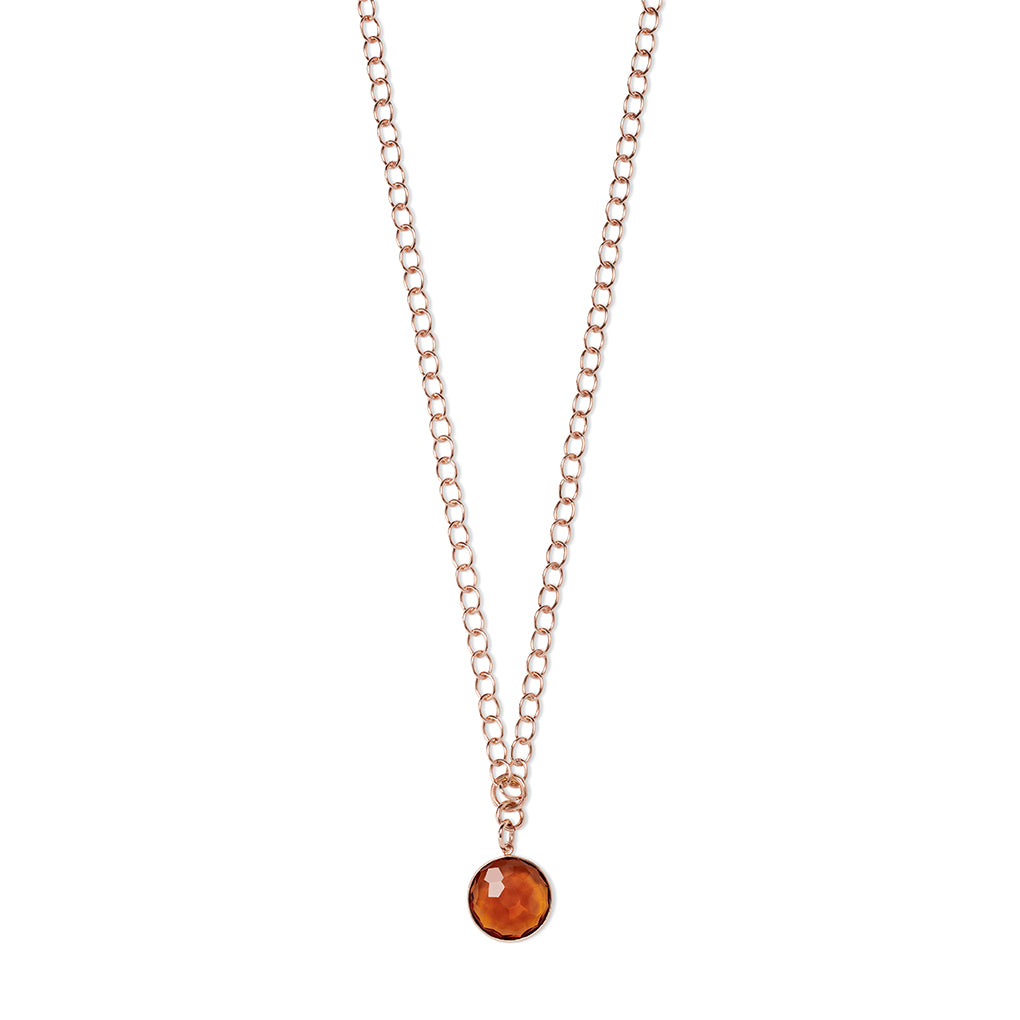ANDRA long Necklace Cognac Quarz