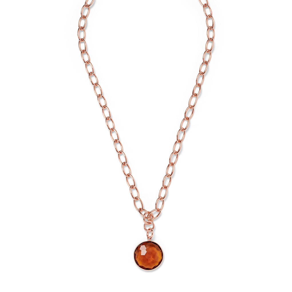 ANDRA short Necklace Cognac Quarz