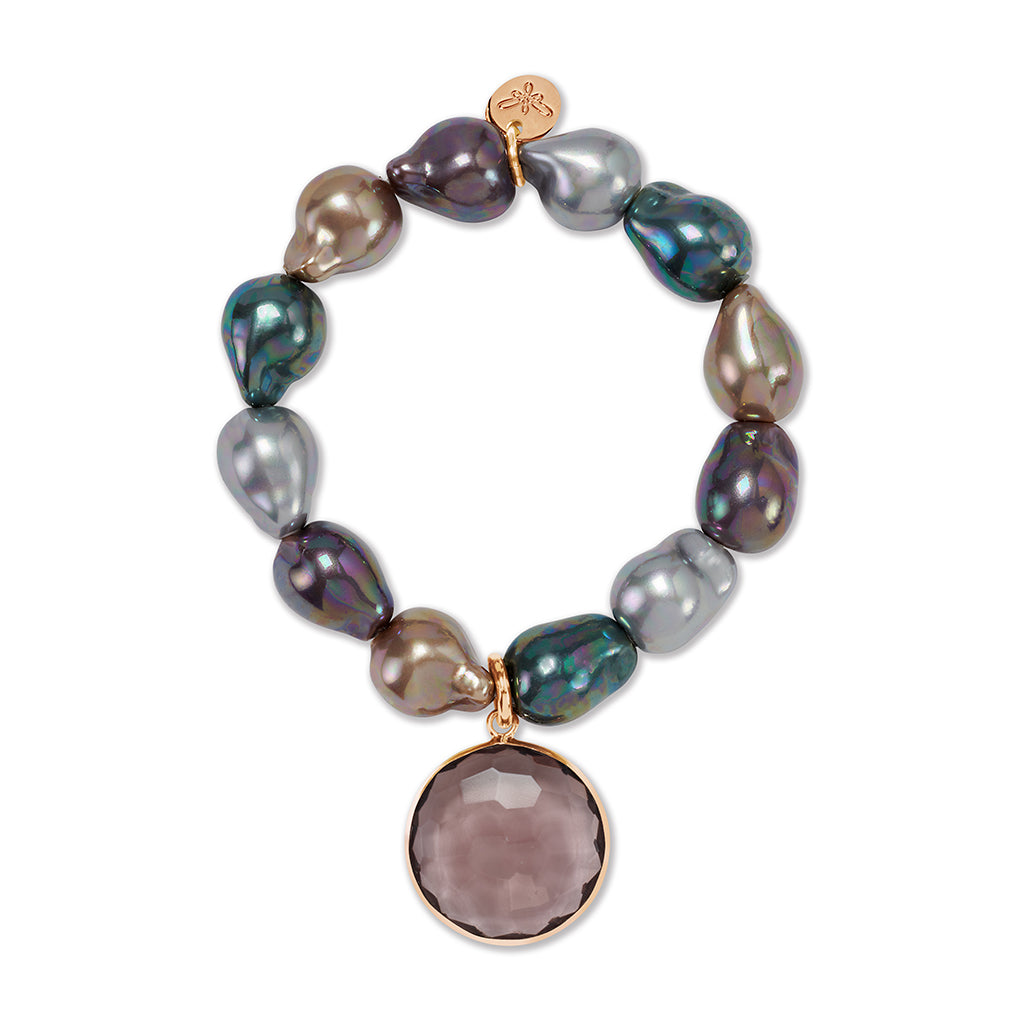 ANRI Bracelet roségold, tahiti, Plum Quarz