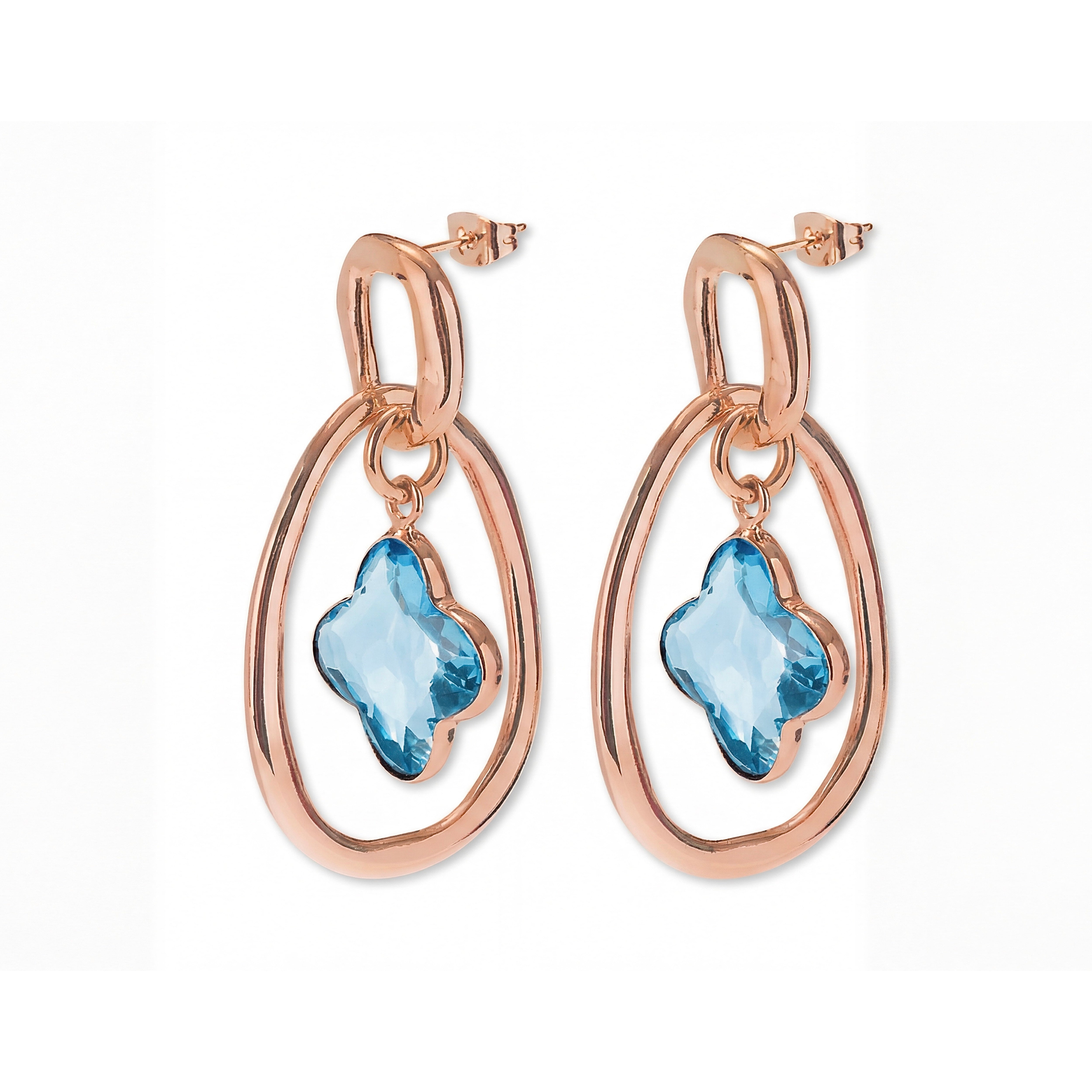 BABET CLEO Earrings roségold, Aquamarin Quarz
