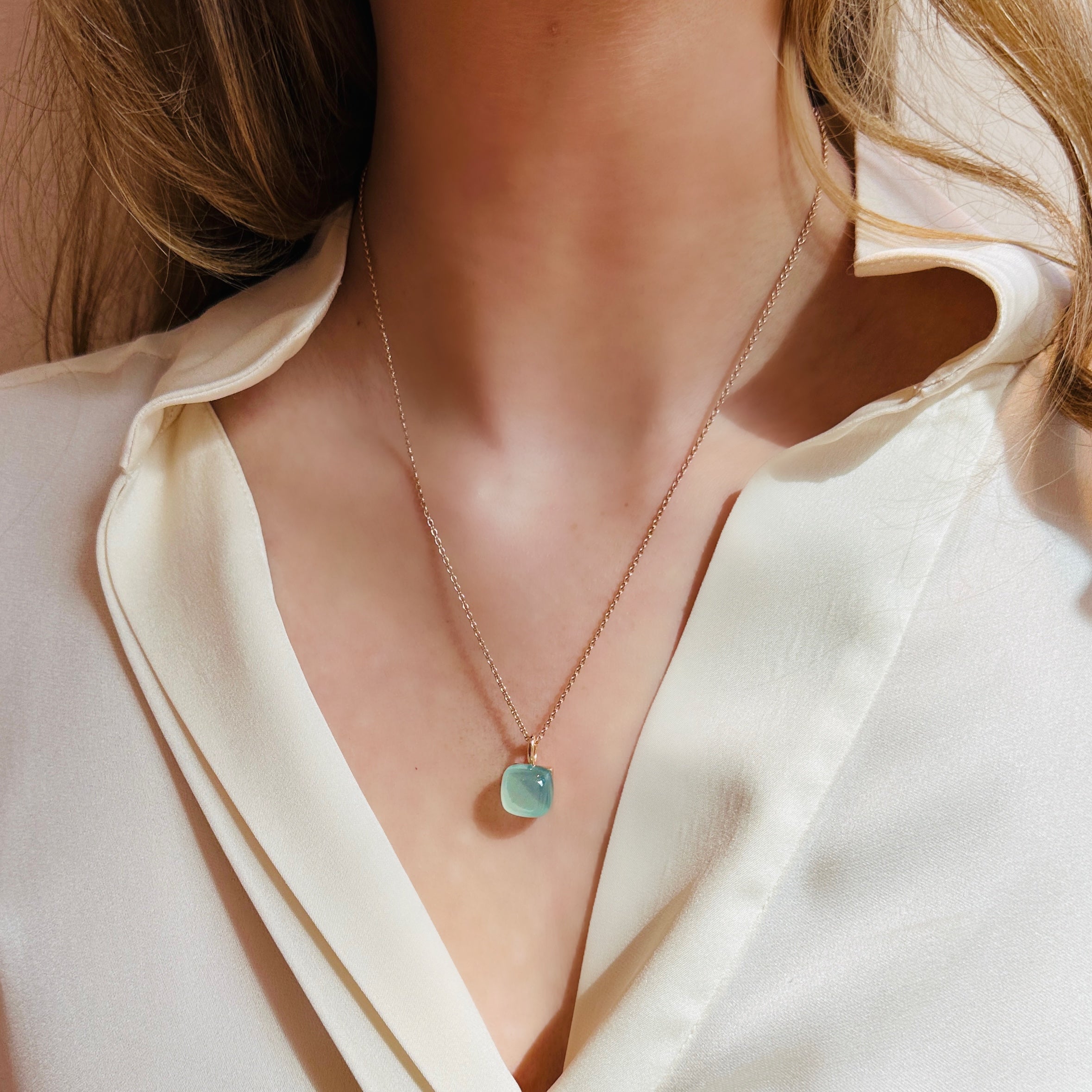 LOULAH Necklace Aqua Chalcedon