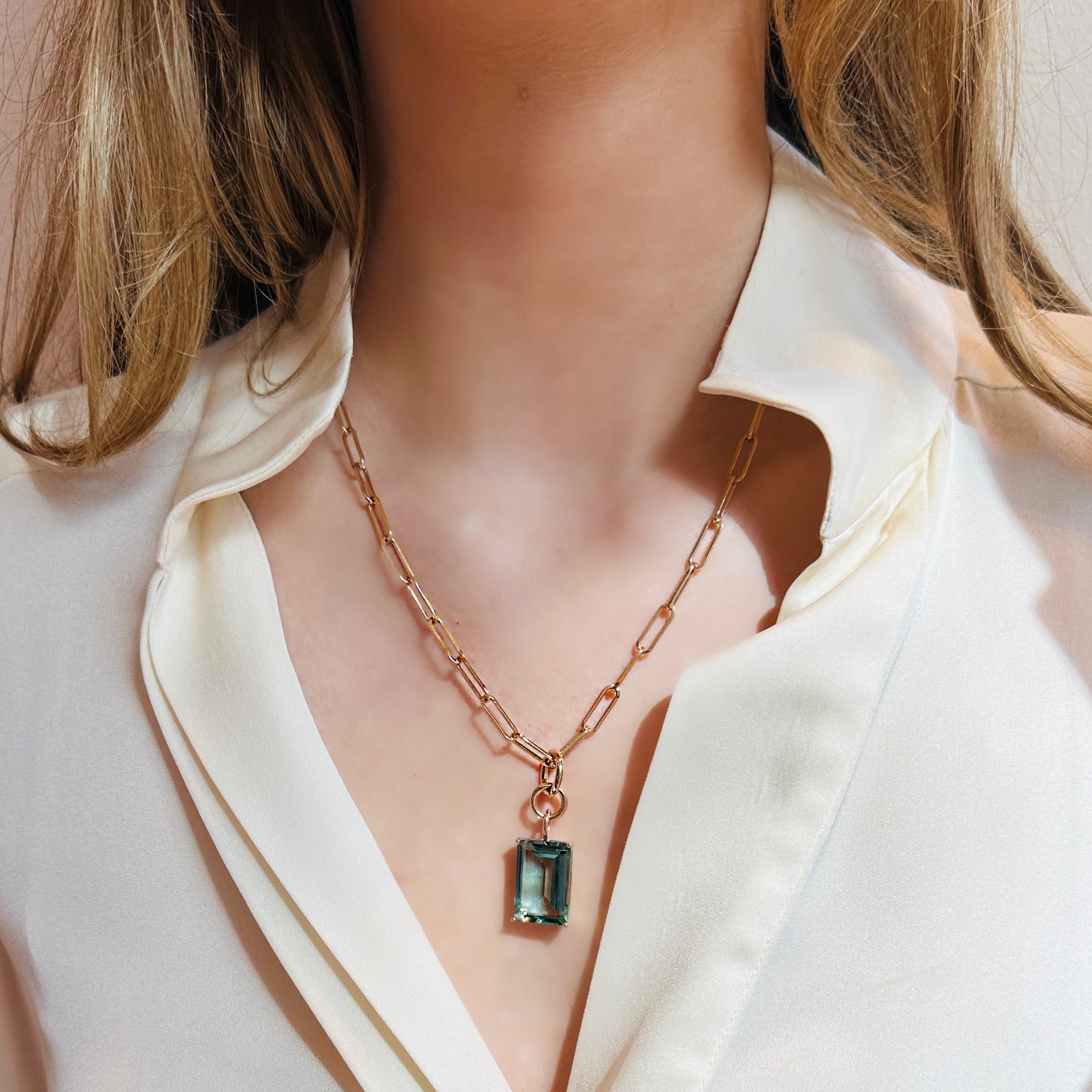 RUBY Necklace Prasiolith