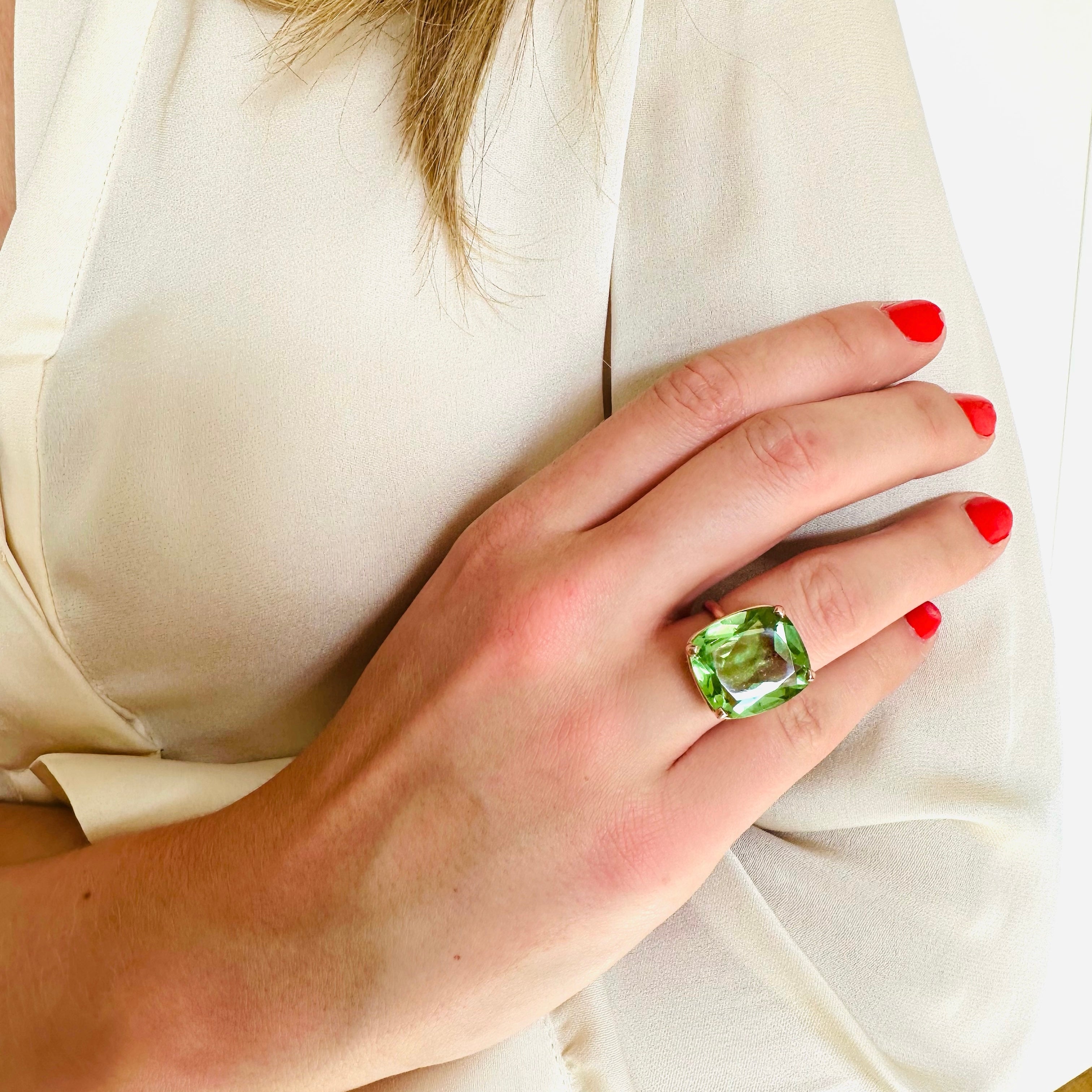 Ring LIVIA Grüner Amethyst