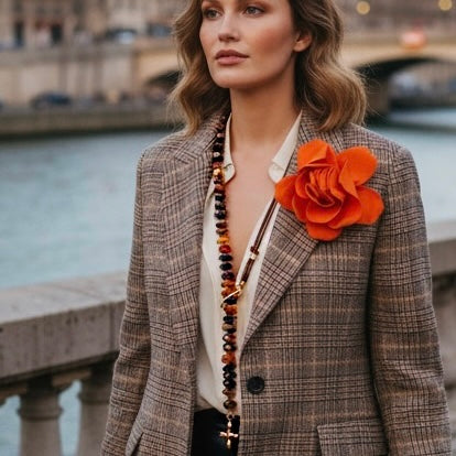 HOLY Necklace roségold, cognac