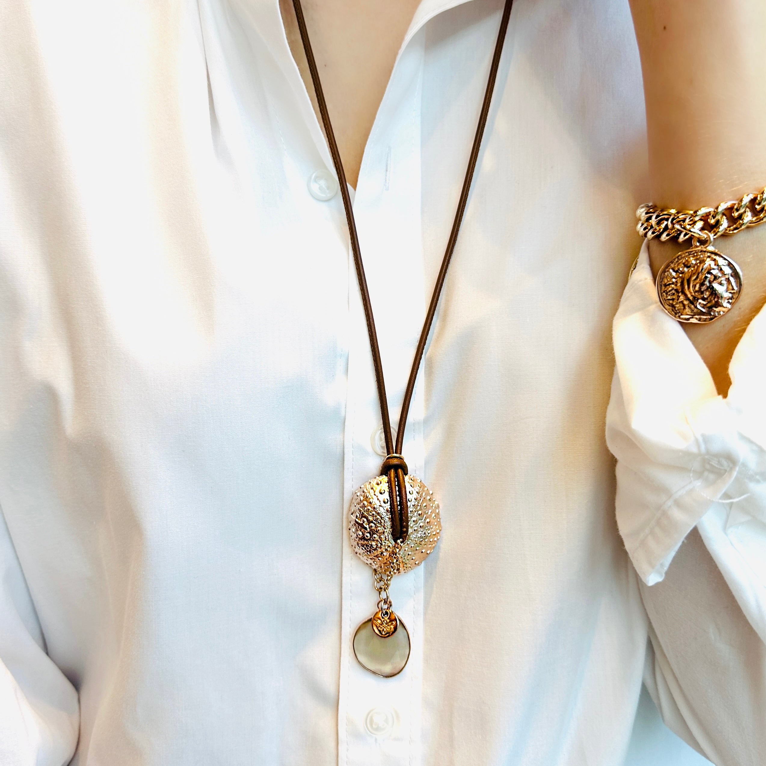 SOL Necklace roségold, taupe