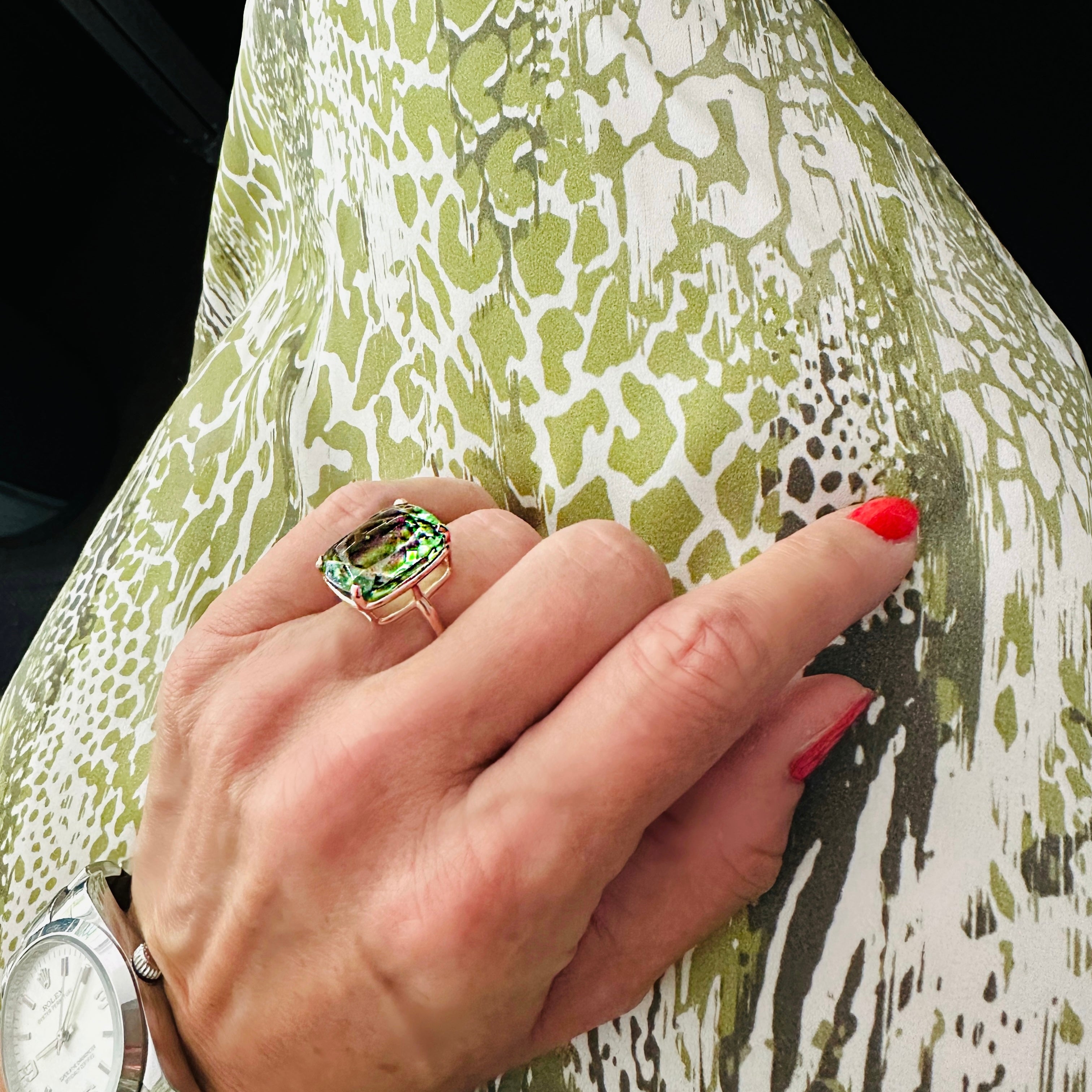 Ring LIVIA Salbeiquarz