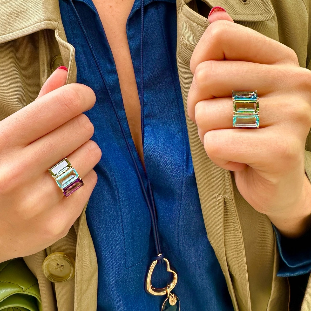 Ring NOA Prasiolith, roségold