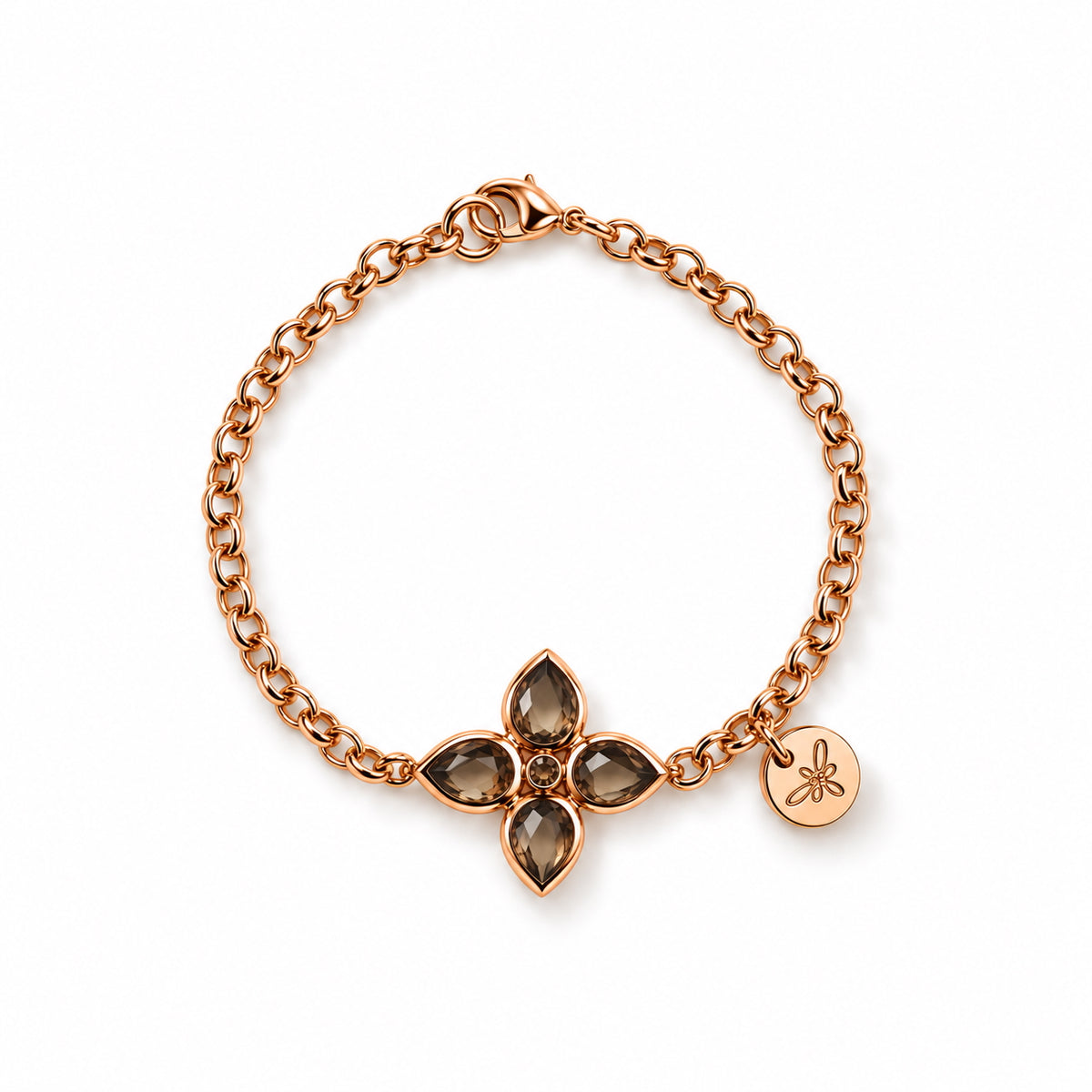 FLEUR Bracelet roségold, Rauchquarz