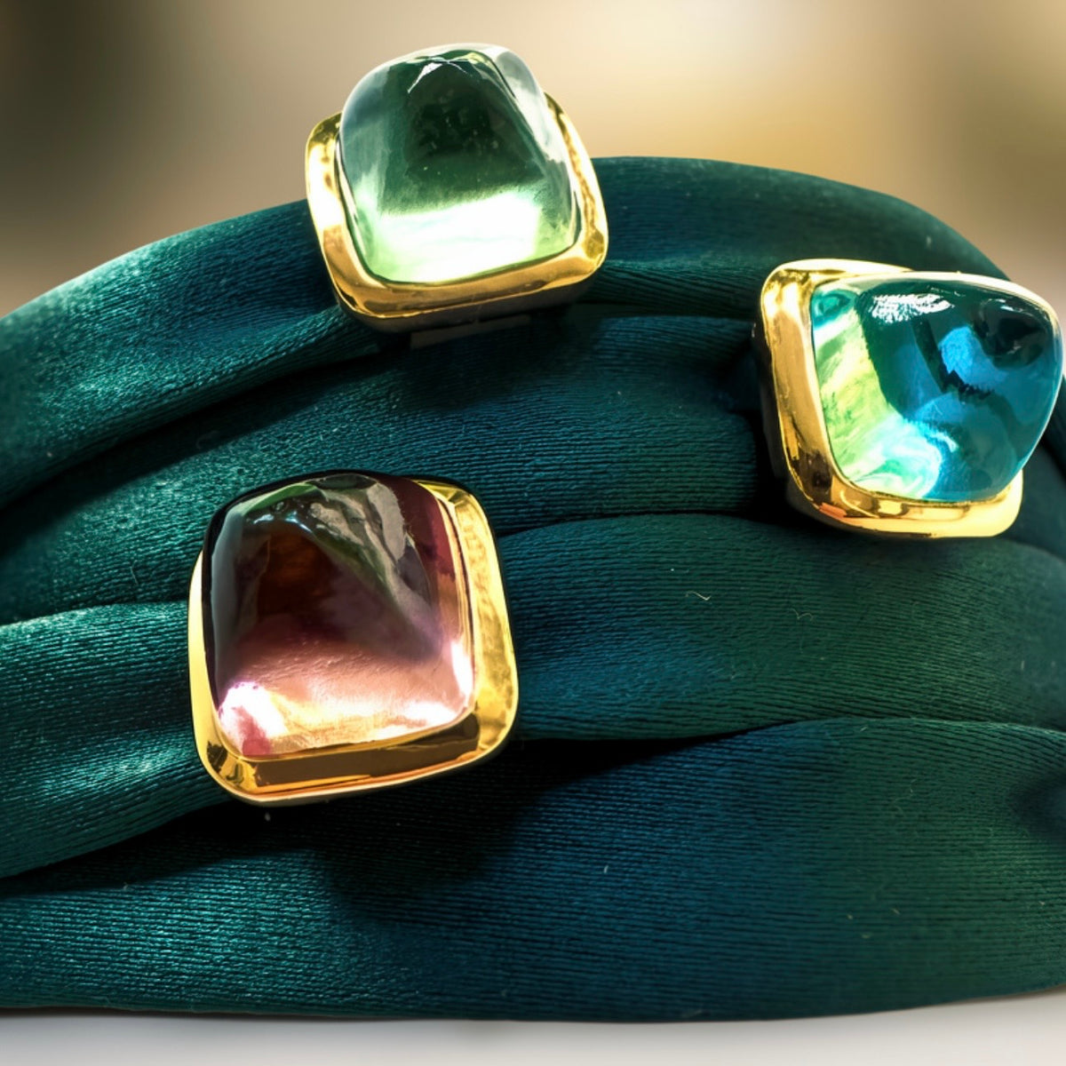 MAGIC SILK Bracelet roségold, petrol
