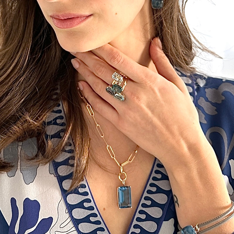 RUBY Necklace Skyblue Quarz