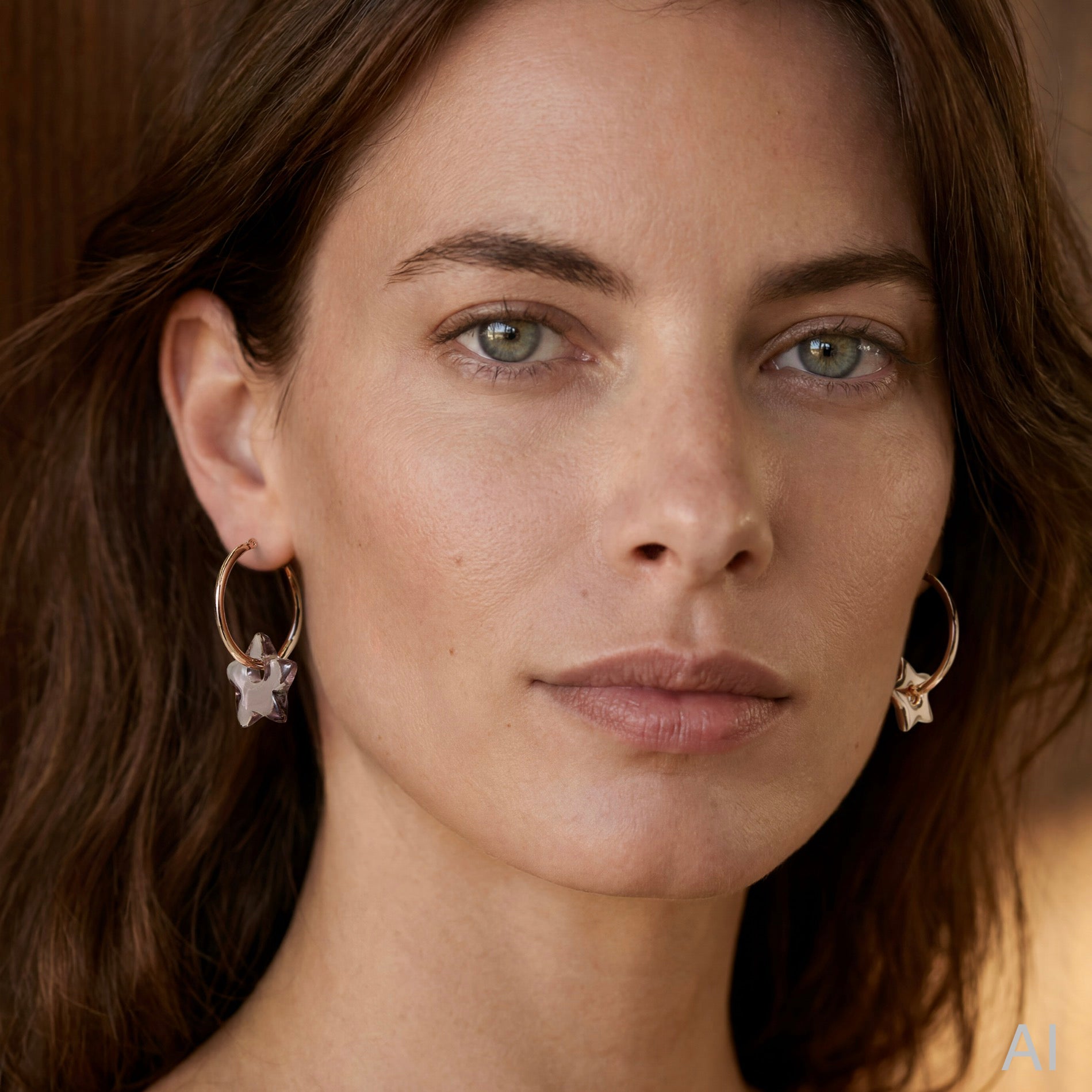 STELLA Earrings, Cognac Quarz