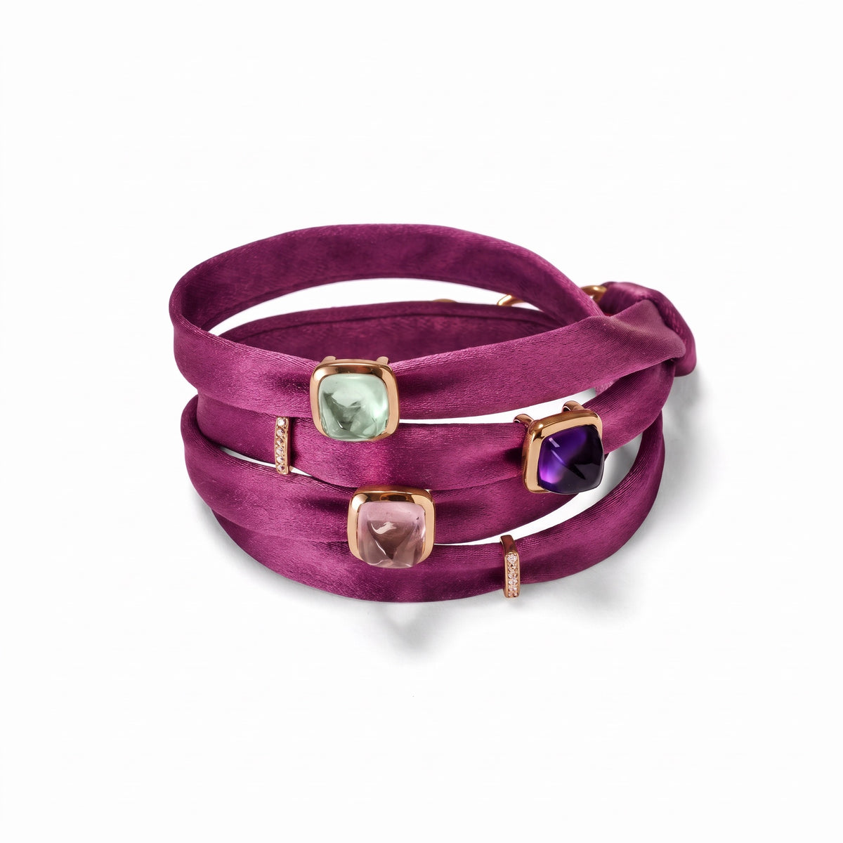MAGIC SILK Bracelet roségold, fuchsia