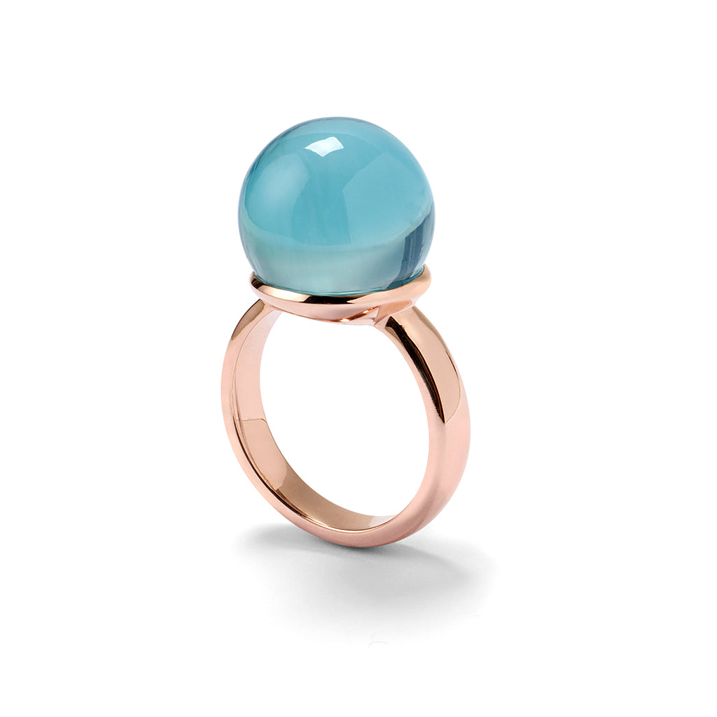Ring SCILLA roségold, Aquamarin Quarz