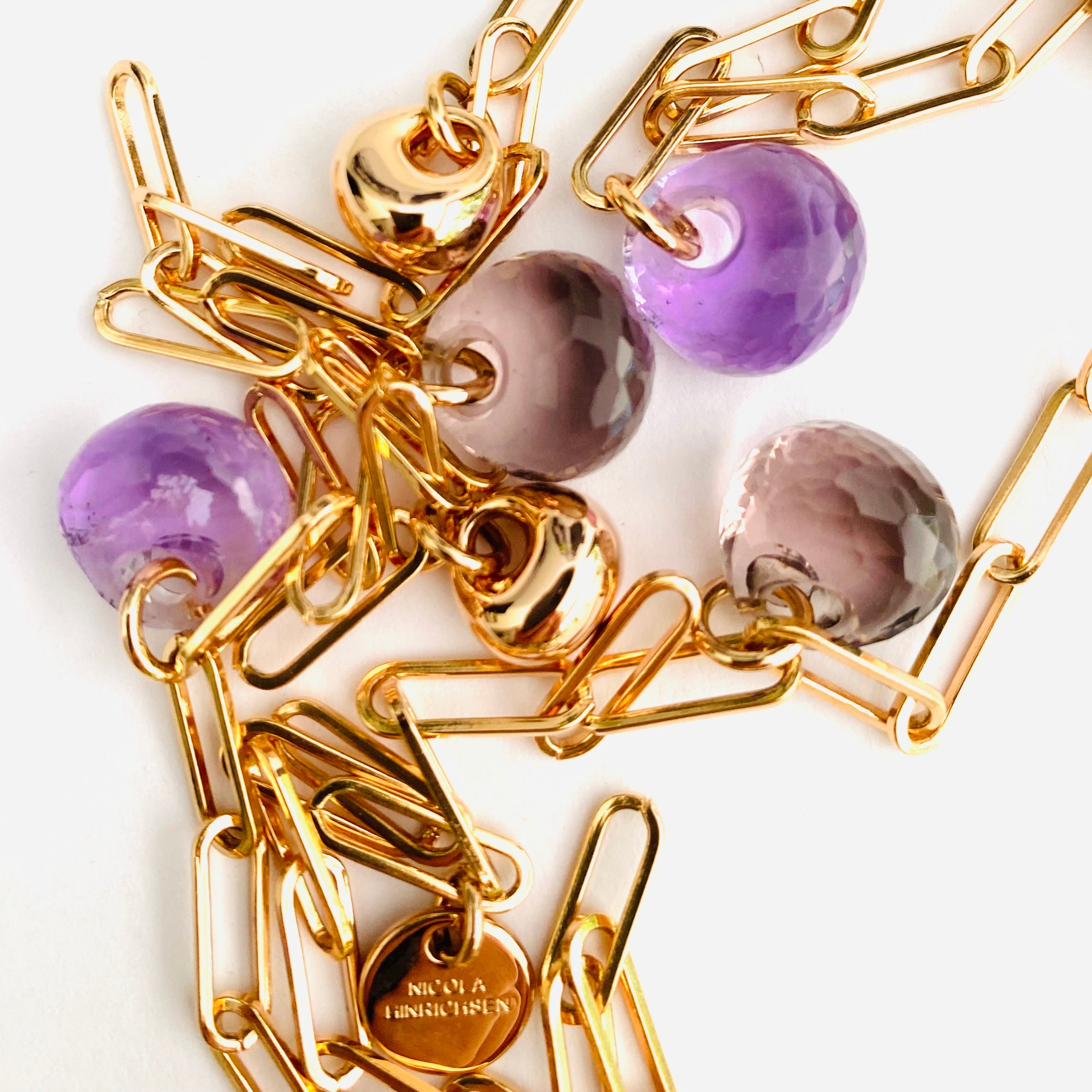 SAMANTHA Necklace roségold, Amethyst/Plumquarz