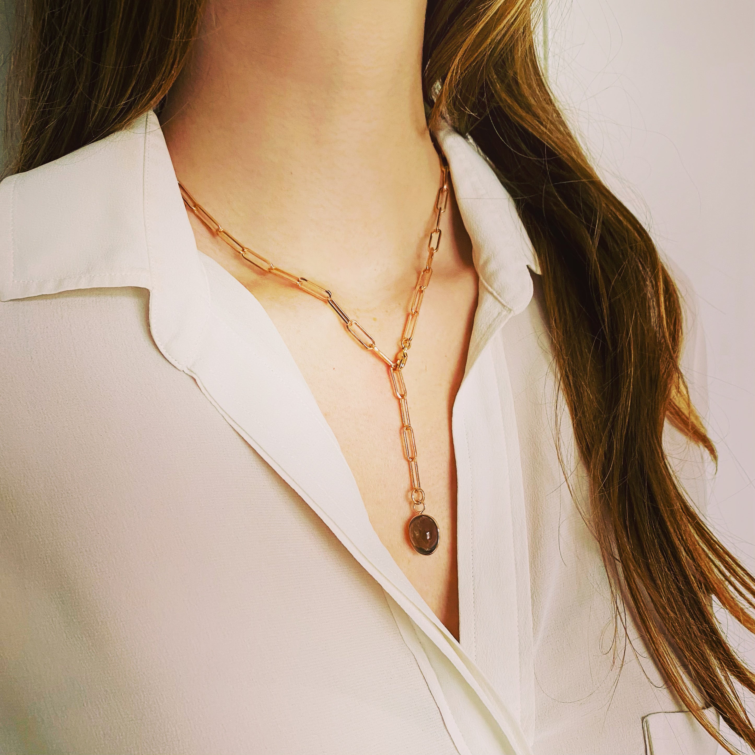 YANA Necklace Grey Quarz