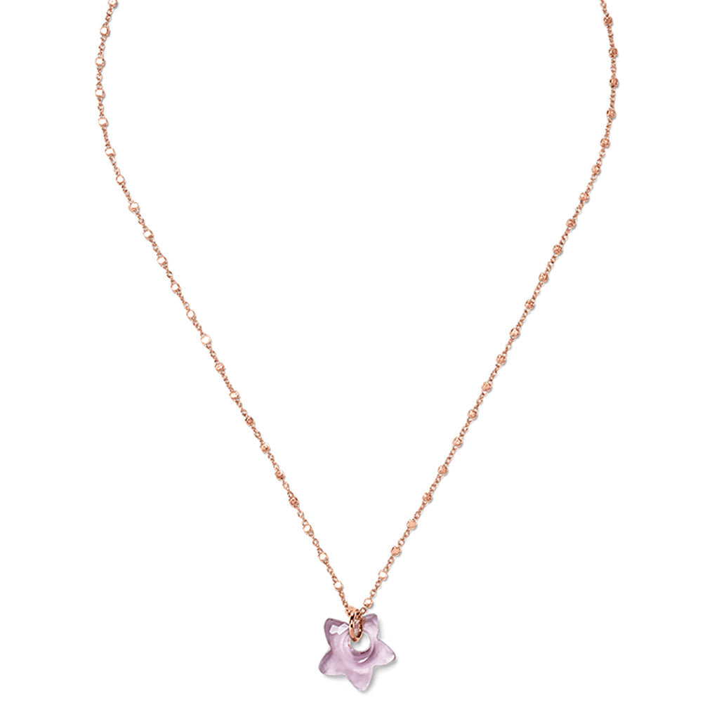 SMILE STAR Necklace Plum Quarz