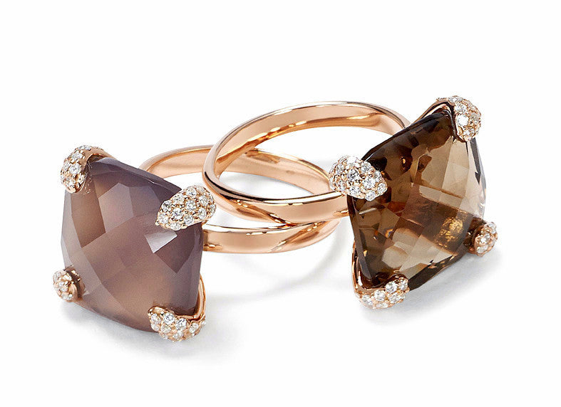 Ring CARRIE Rauchquarz, roségold