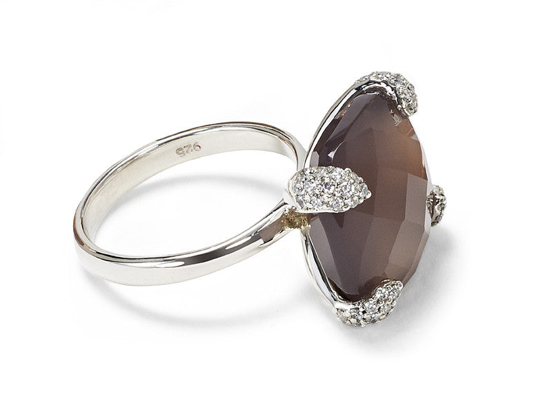 Ring CARRIE Grauer Achat