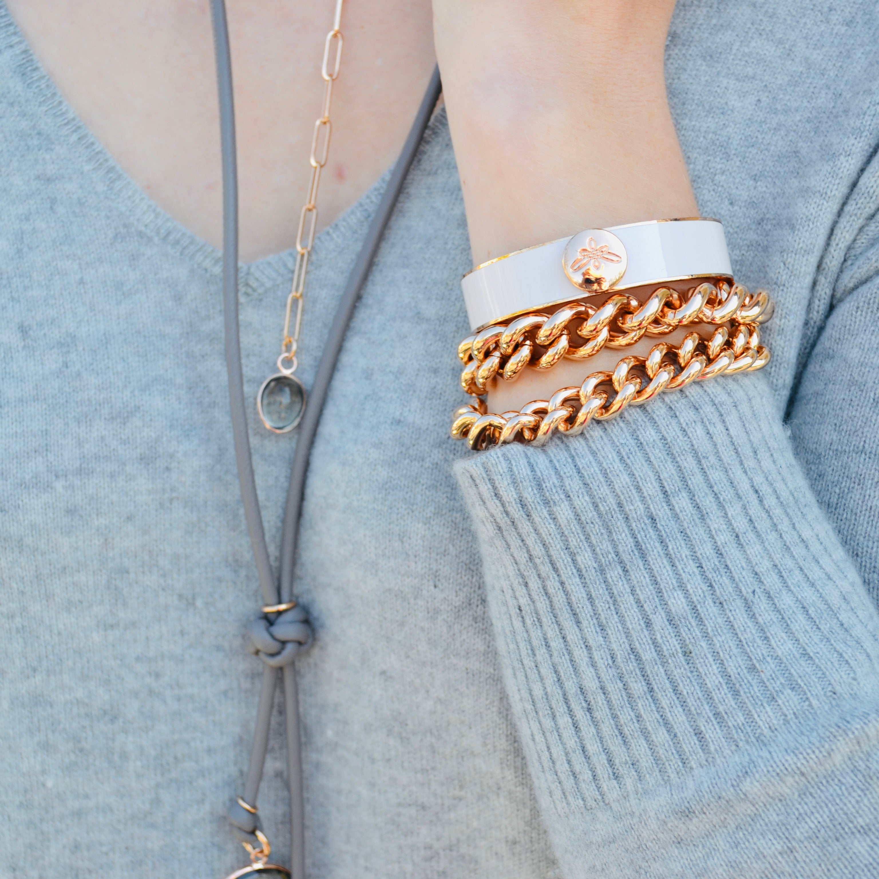 YANA Necklace Grey Quarz