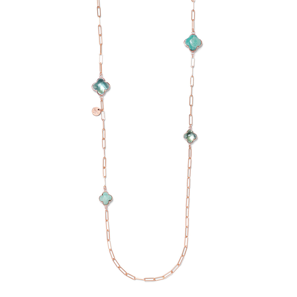 ESTELLE CLEIA Necklace roségold, aqua