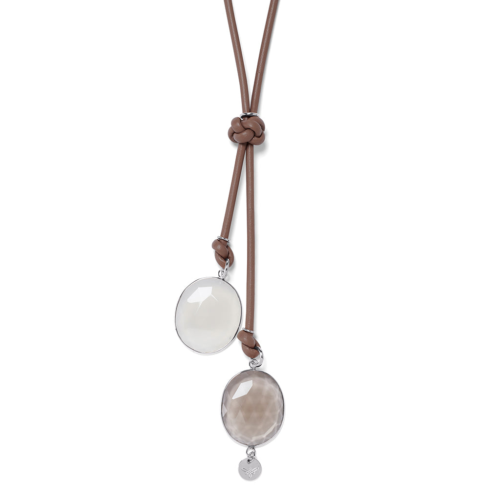 ESTELLE LEATHER Necklace taupe