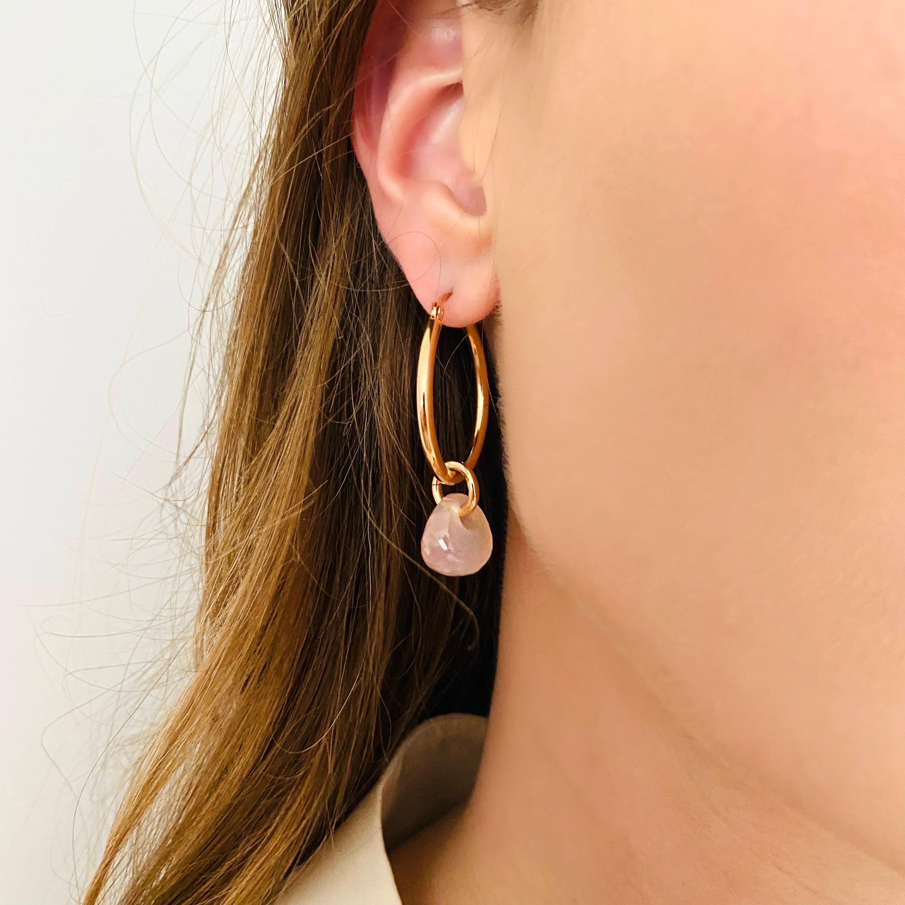 CHLOÉ Earrings, Rosenquarz