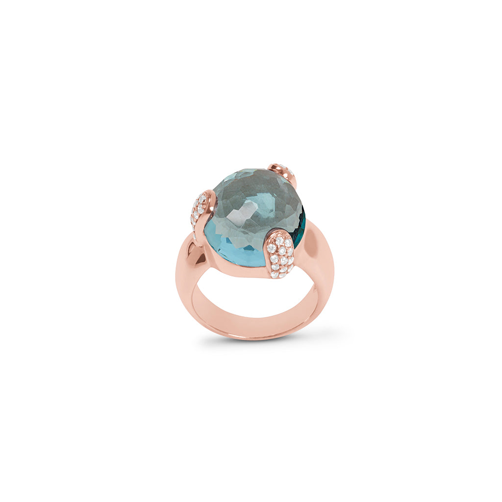 Ring FAYE Aquamarin Quarz