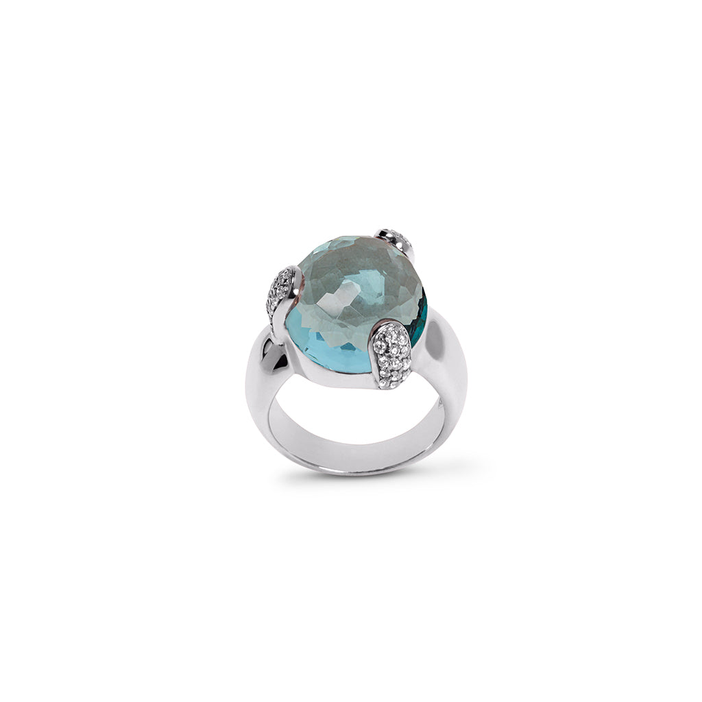 Ring FAYE Aquamarin Quarz