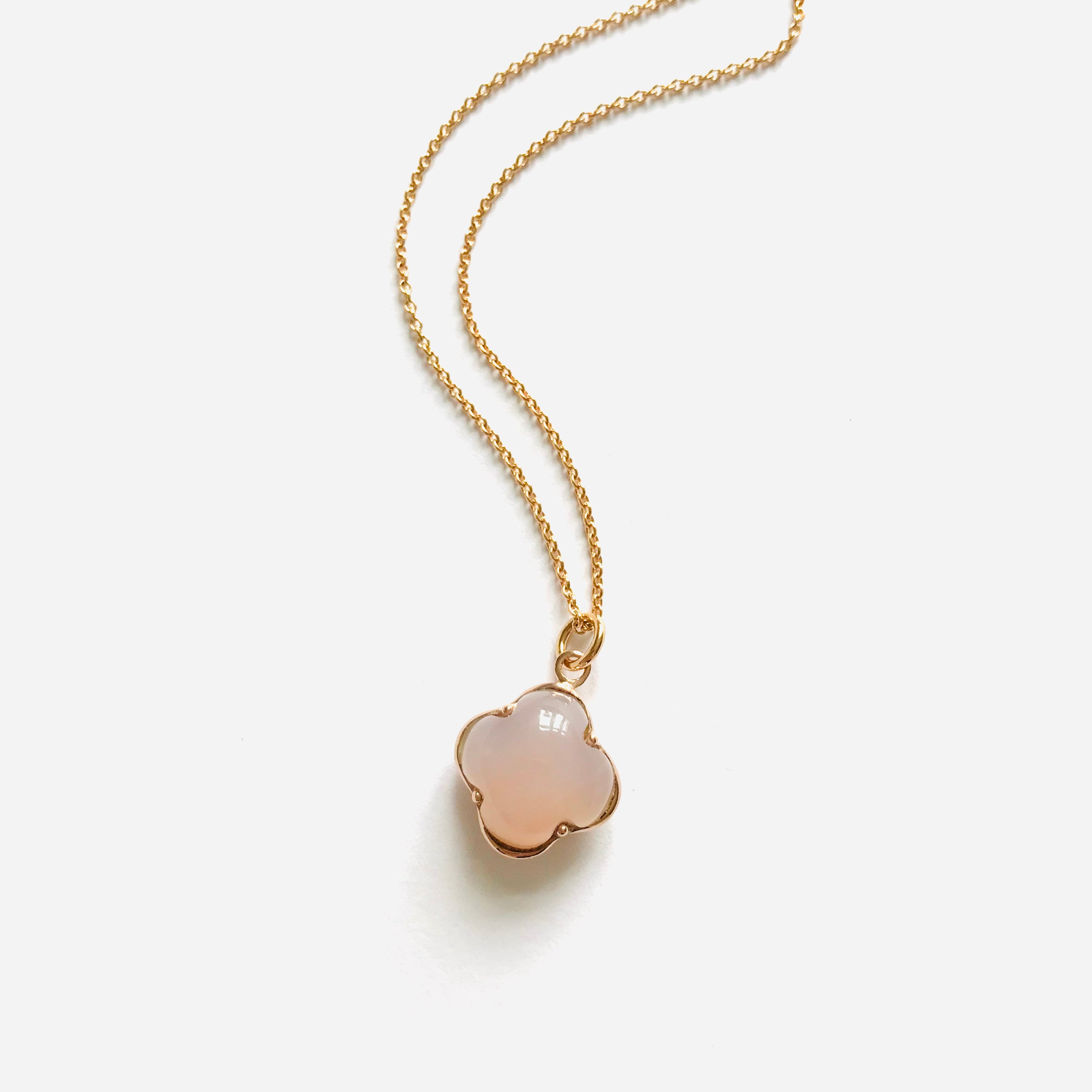 CLEIA MINI Necklace roségold, Rosenquarz