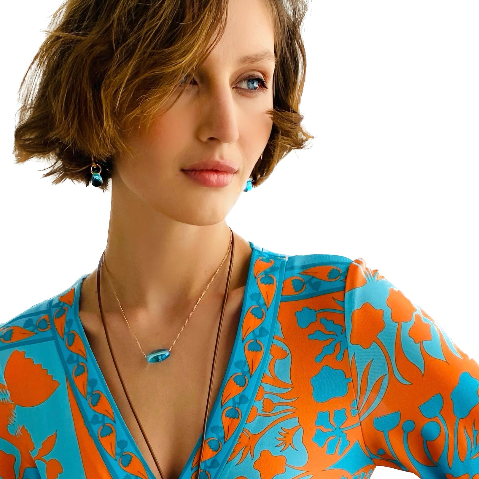 CHLOÉ Earrings, Aquamarin Quarz