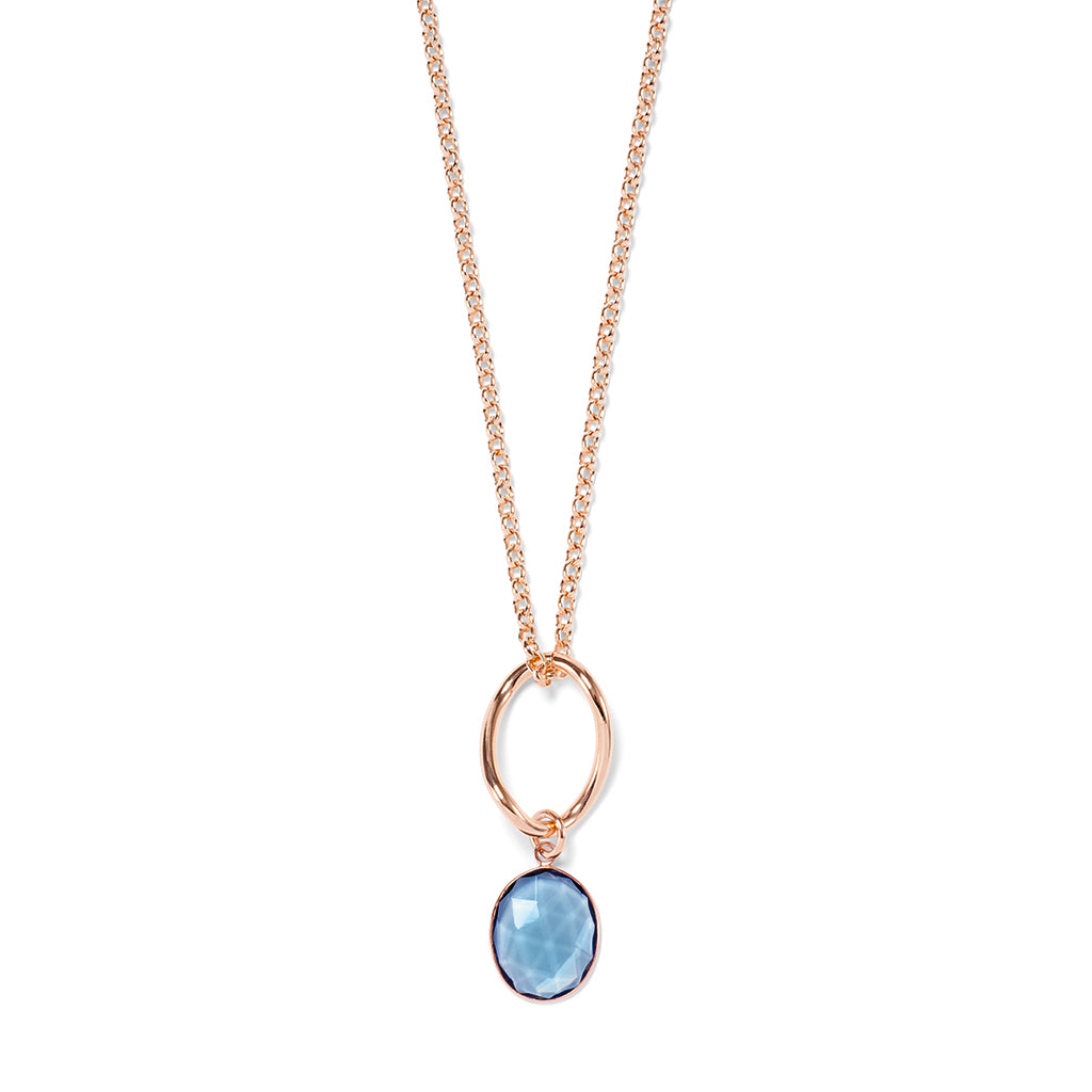 ISA Necklace roségold, Skyblue Quarz