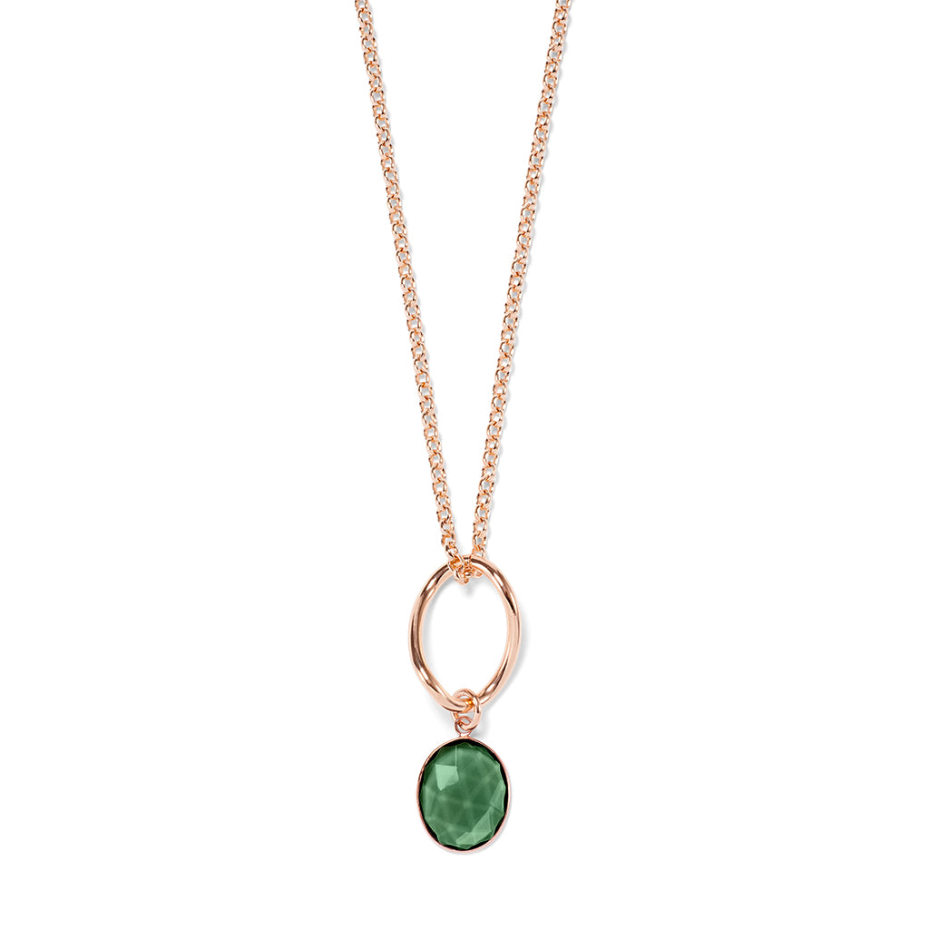 ISA Necklace roségold, Salbeiquarz