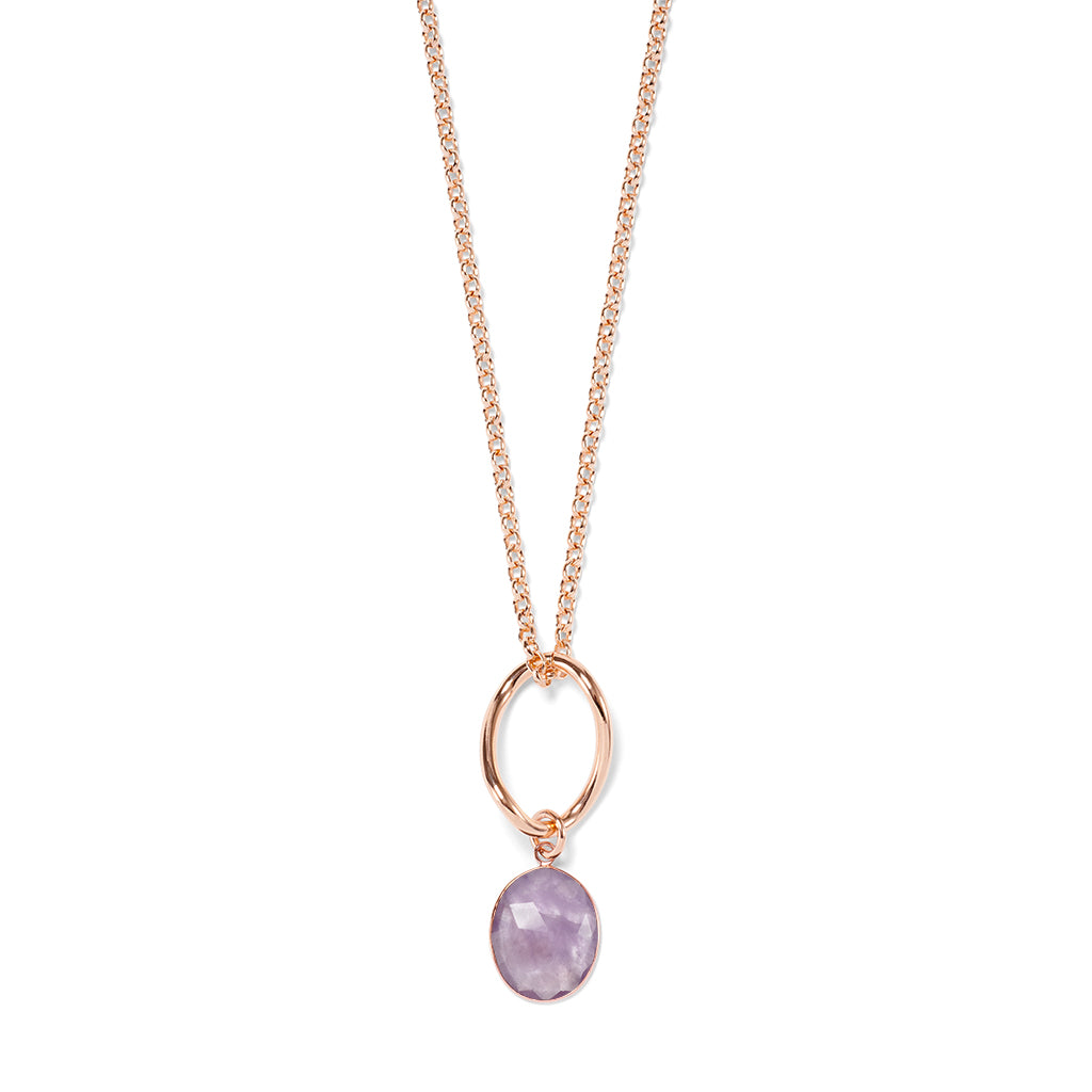 ISA Necklace roségold, Amethyst