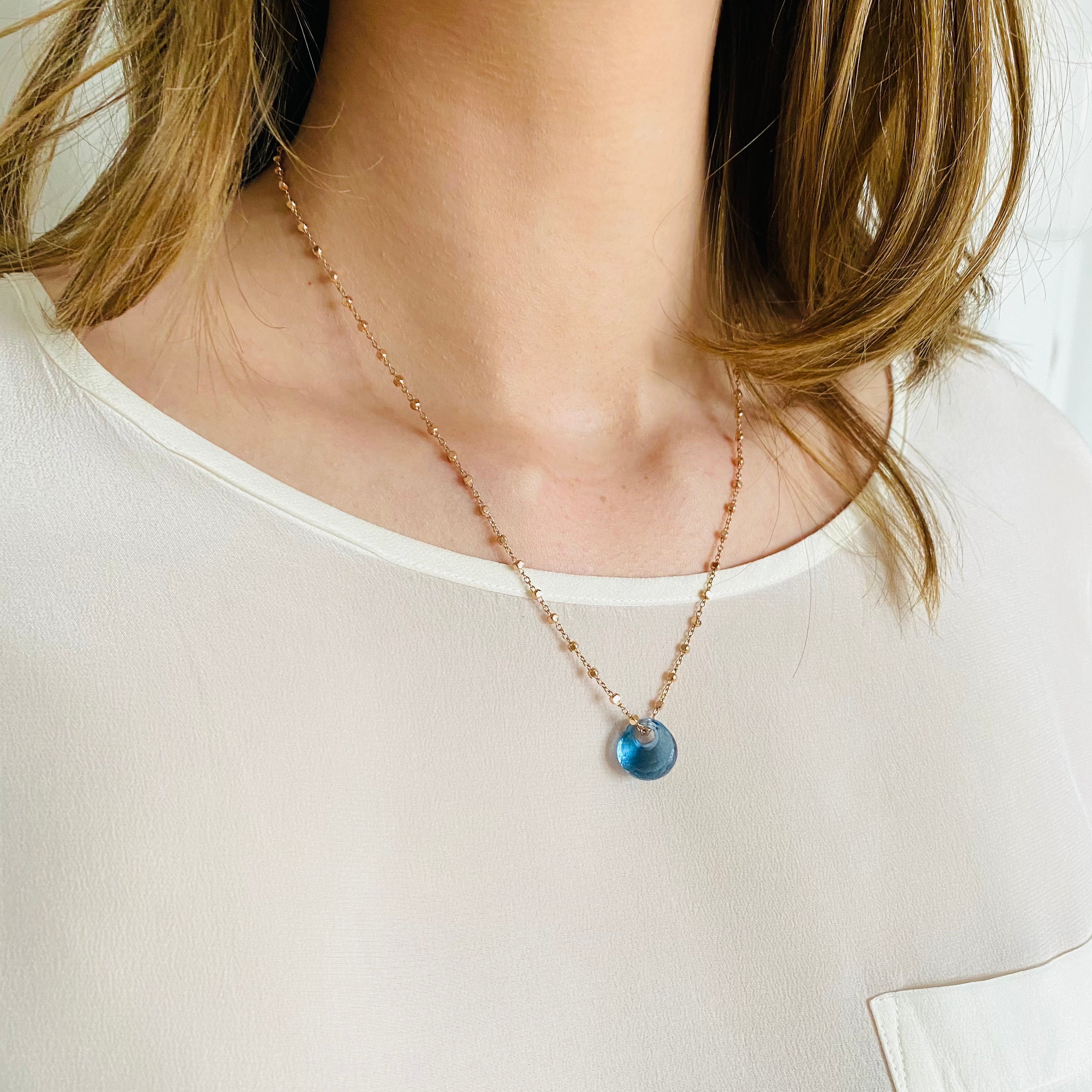 SMILE Necklace Skyblue Quarz