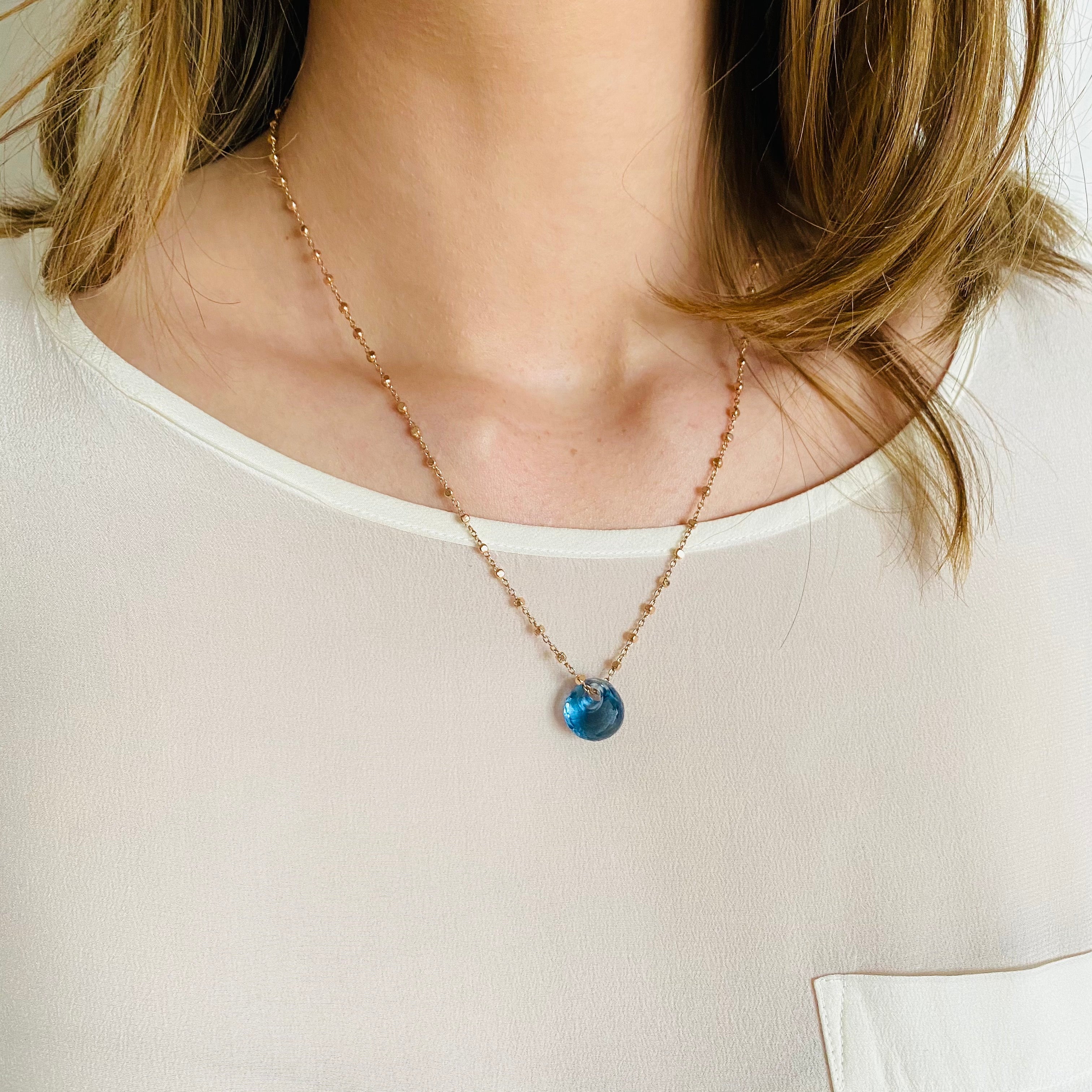 SMILE Necklace Skyblue Quarz