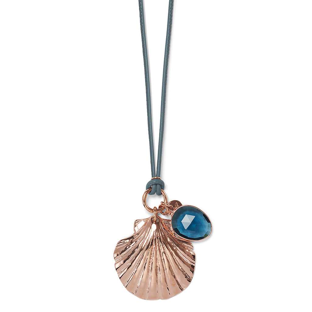 AMANDA Necklace roségold, blue/Iolith