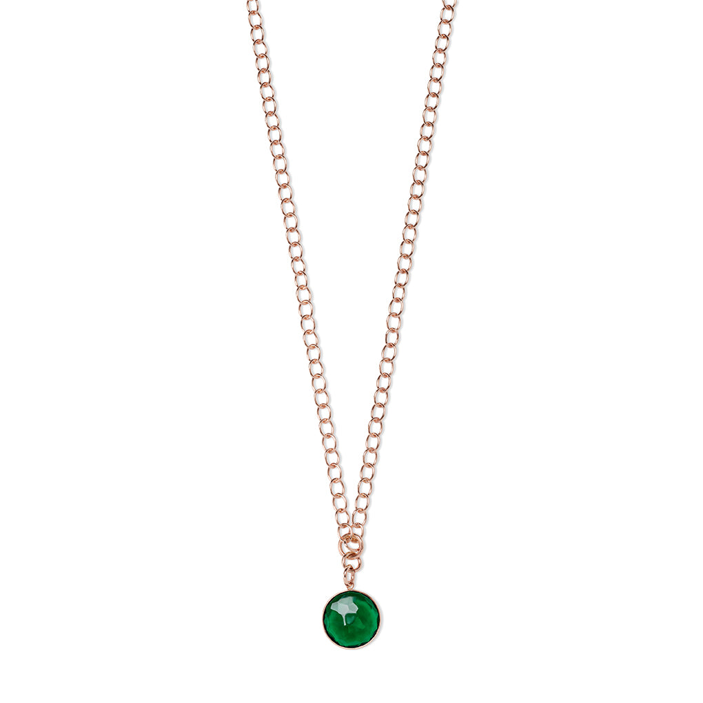 ANDRA long Necklace Emerald Quarz