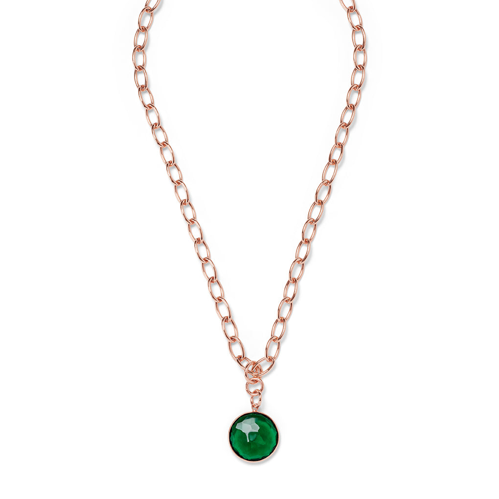 ANDRA short Necklace Emerald Quarz