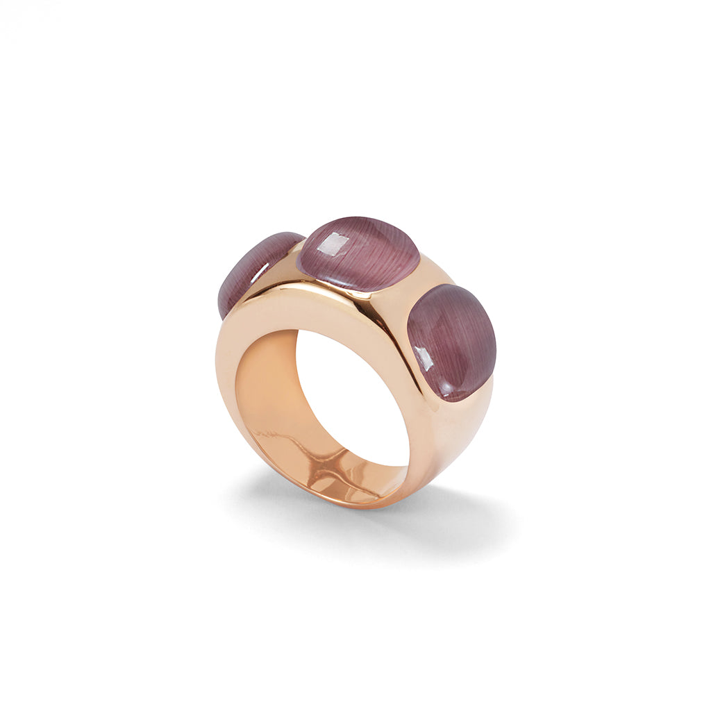 Ring AUREA roségold, Cateye Stone berry