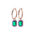 BELLE Earrings roségold, Emerald Quarz