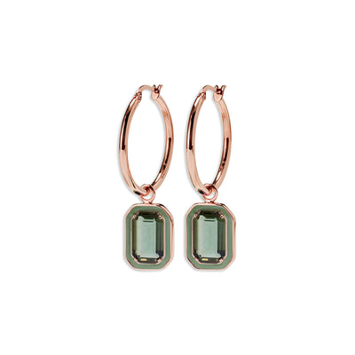 BELLE Earrings roségold, Salbeiquarz
