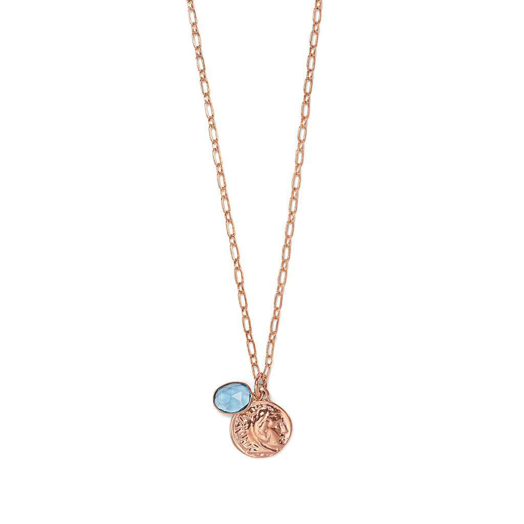 CLEY Necklace roségold, blue