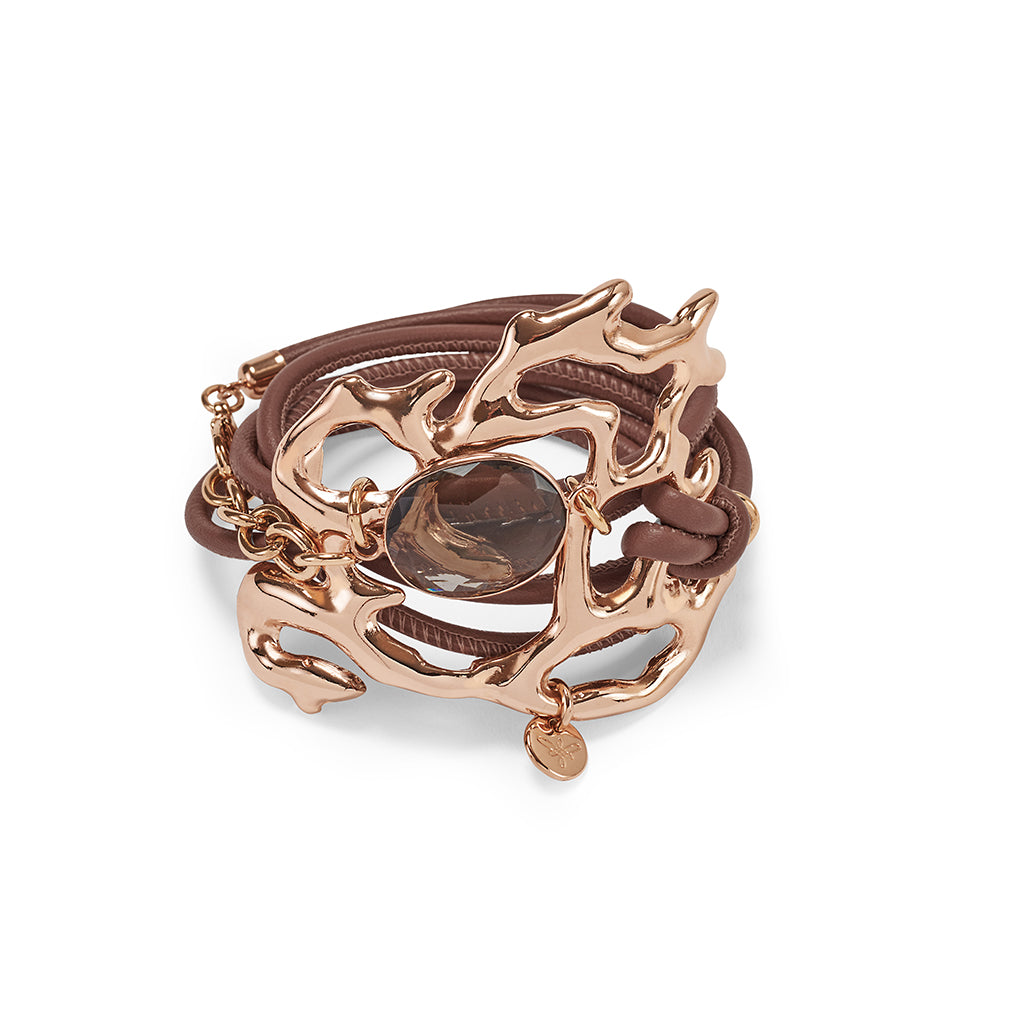 COAST Bracelet roségold, Rauchquarz