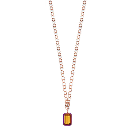EMANDA Necklace roségold, Cognac Quarz & berry