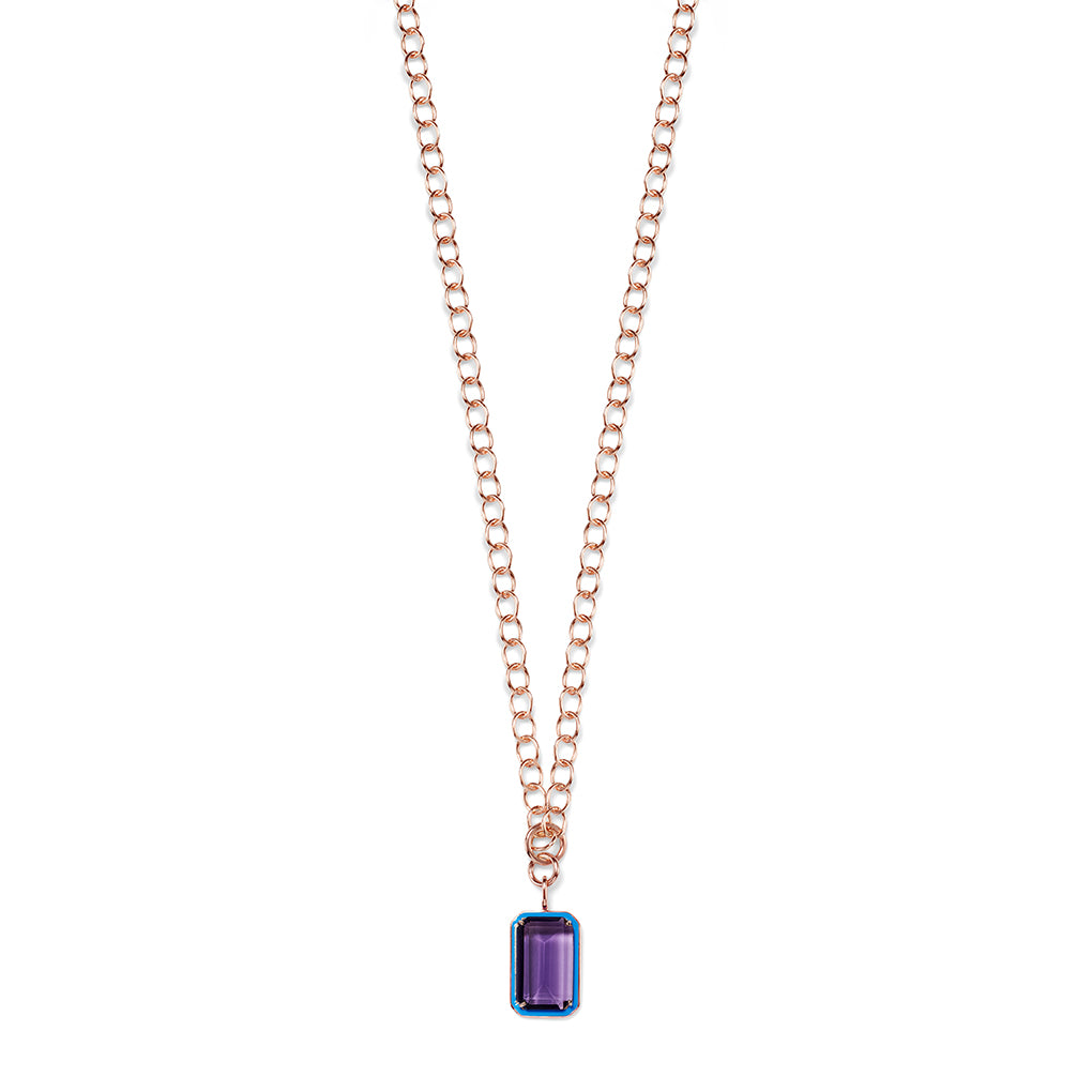 EMANDA Necklace roségold, Amethyst & turquoise
