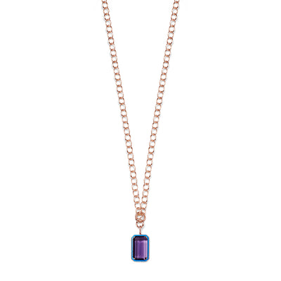 EMANDA Necklace roségold, Amethyst & turquoise