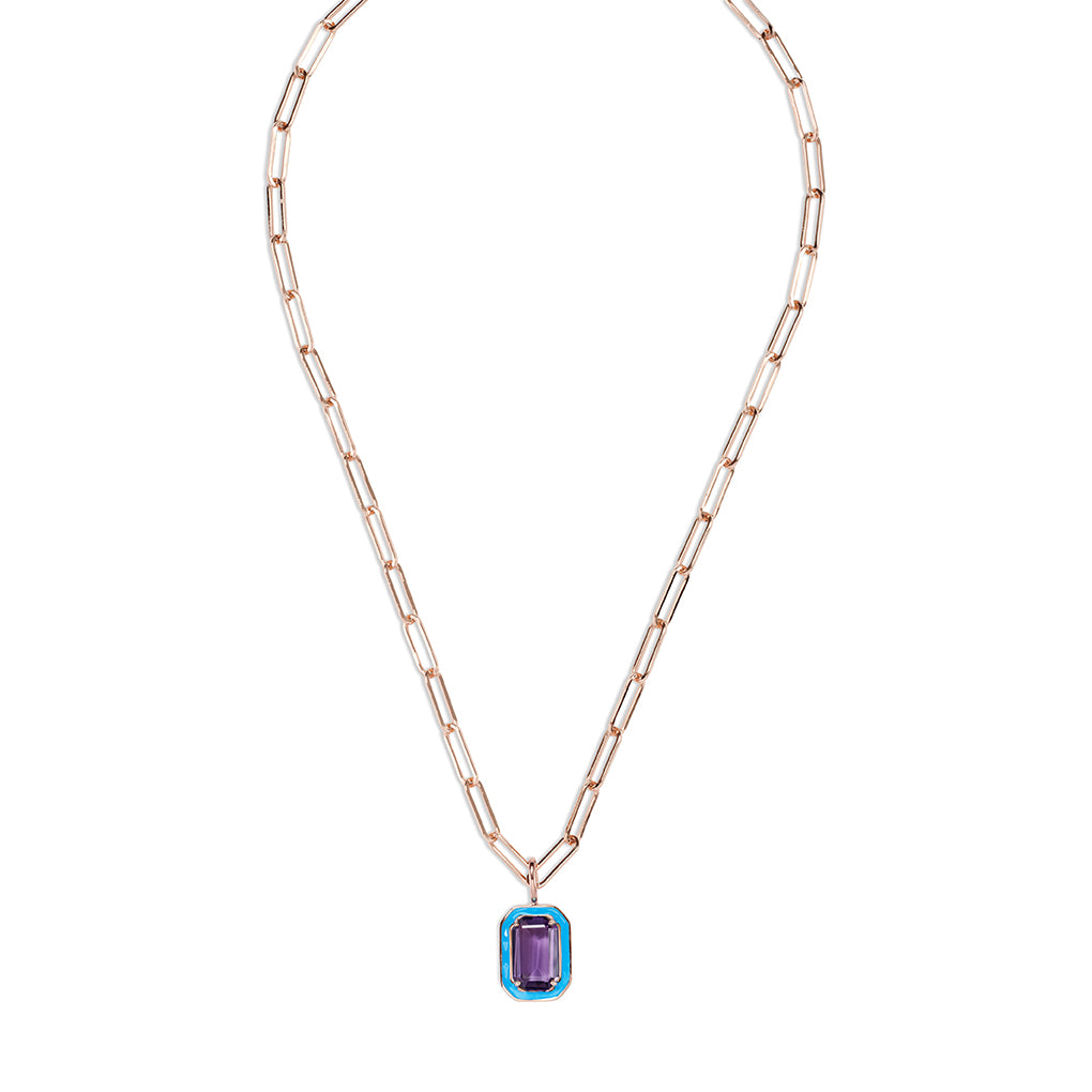 EMANDA small Necklace roségold, Amethyst