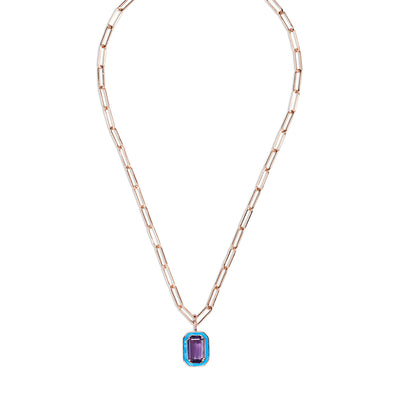 EMANDA small Necklace roségold, Amethyst
