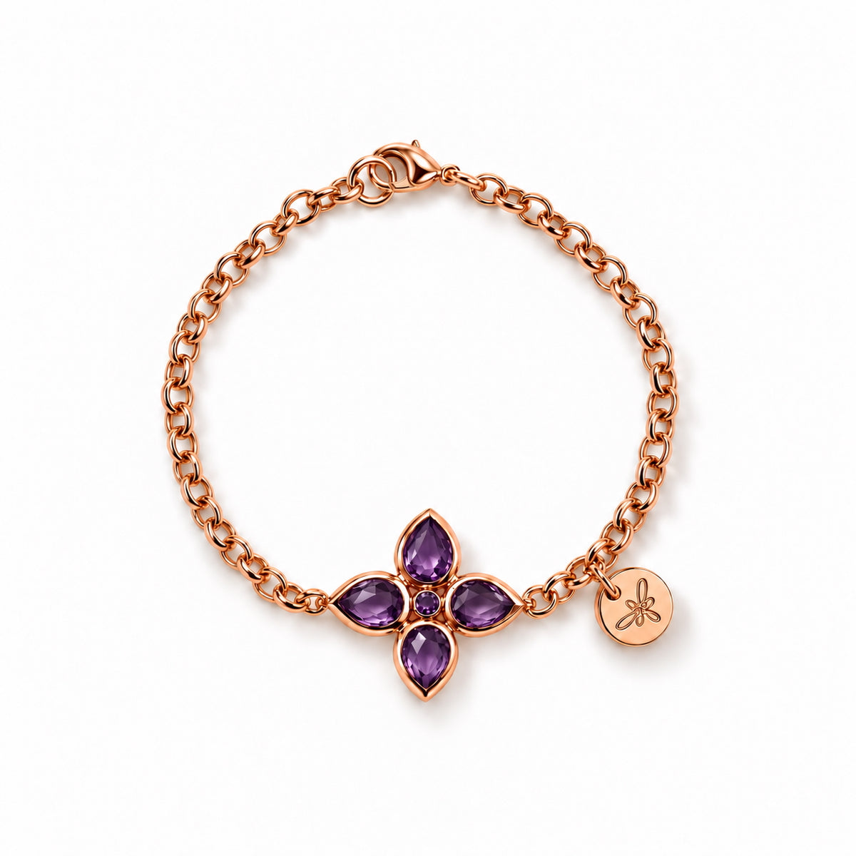 FLEUR Bracelet roségold, Amethyst Quarz