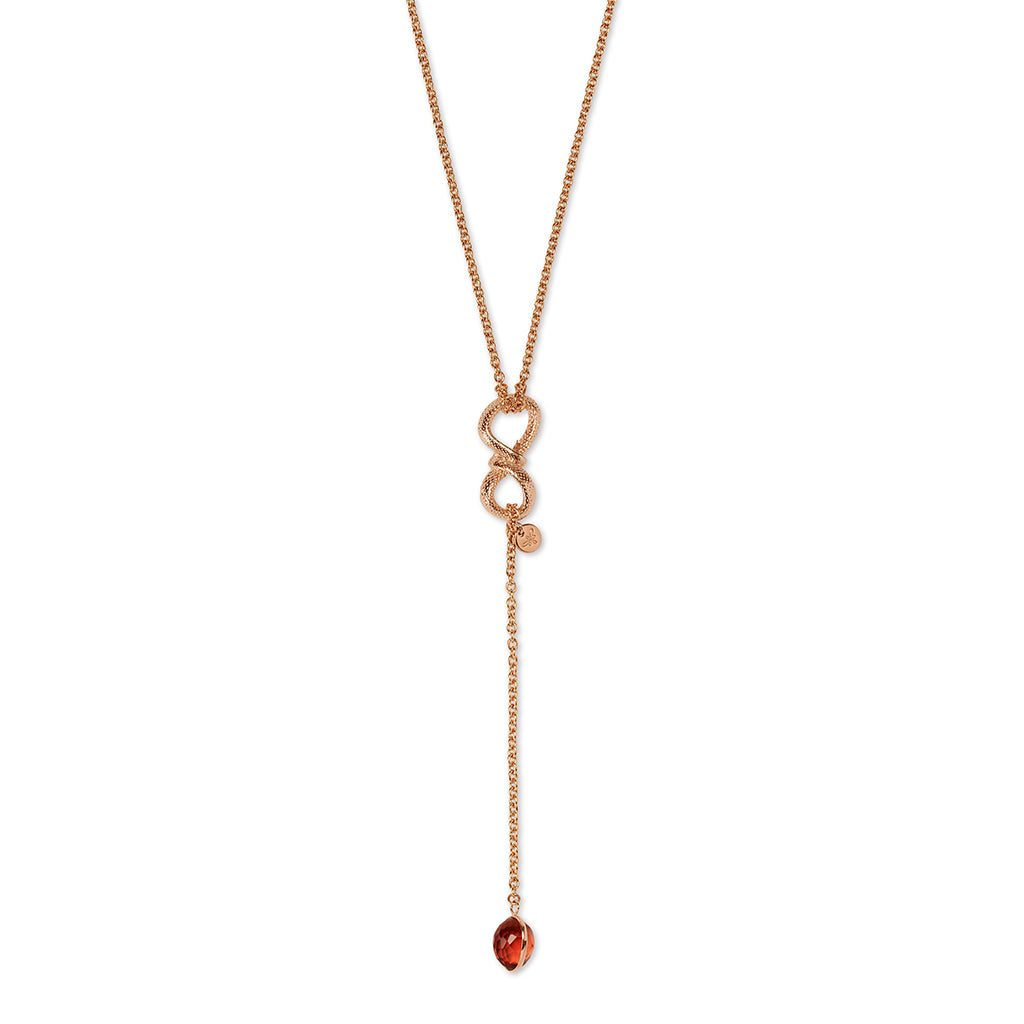 FOREVER Necklace roségold, Cognac Quarz